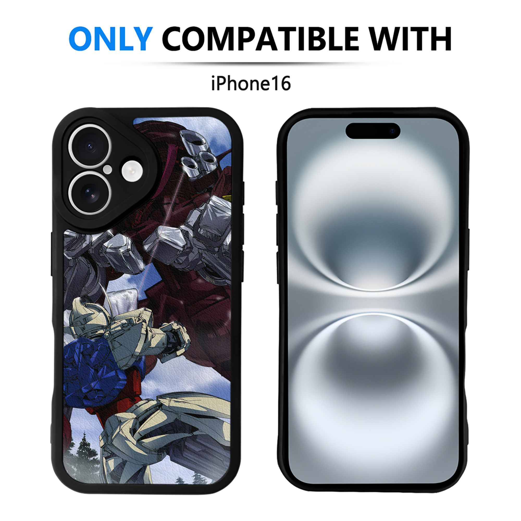 （画像用） 機動戦士ガンダム Mobile Suit Gundam 【iPhone 16シリーズ対応】シリコンスマホケース（レザー調） 材質：シリコン